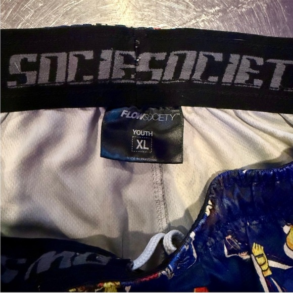 Flow Society Lacrosse Shorts Boys XL Fortnite Lax Beef Boss Blue Red Video Games - Picture 5 of 5